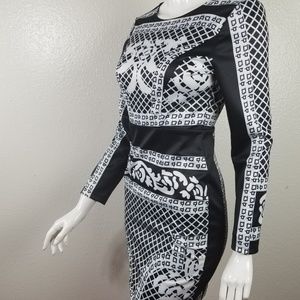Black and white digital print dress